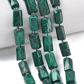 Природного малахита бисер нитей, колонка, граненые, с бисером