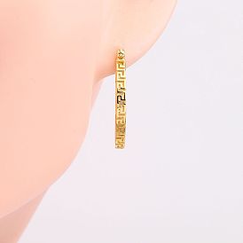Retro Hong Kong Style 925 Silver Hollow Rune Earrings Fashionable Ear Jewelry