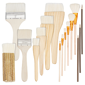 Шерстяная глиняная кисть для рисования, с деревянной ручкой