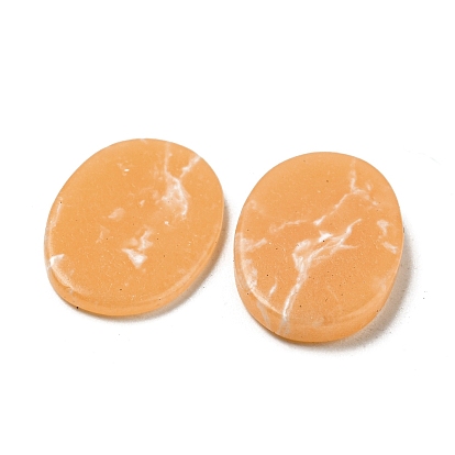 Dyed Synthetic Howlite Cabochons, Oval, Orange Color