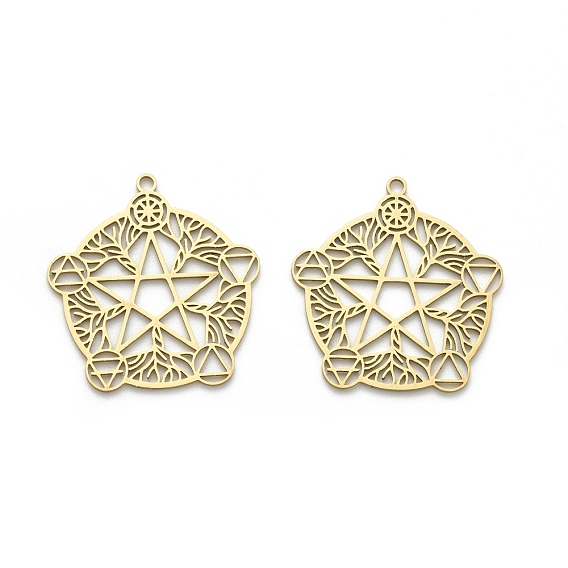 201 подвески из нержавеющей стали, лазерная резка, полый шарм звезды