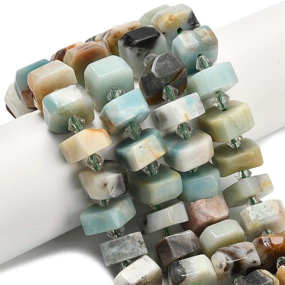 Натуральный цветок амазонитовые бусины пряди, самородки, граненые, с пластиковой бисера