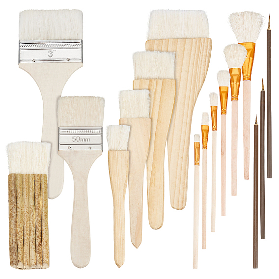 Wool Clay Paint Brush, with Wood Handle