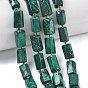 Природного малахита бисер нитей, колонка, граненые, с бисером