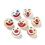 Набивные деревянные европейские бусины, круглый с узором клоуна