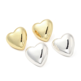 Rack Plating Brass Stud Earrings, Lead Free & Cadmium Free, Long-Lasting Plated, Heart