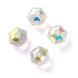 Glass Rhinestone Beads, Faceted, Hexagon