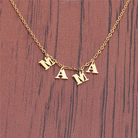 Stainless Steel DIY Letter MAMA Necklace - Mother's Day Gift