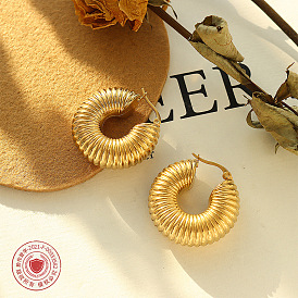 Geometric Spiral Circle Earrings for Women, Stainless Steel Hot Style F570