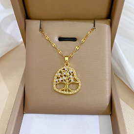 Love Tree Luxury Banquet Wedding Necklace - Versatile Collarbone Chain, Titanium Steel.