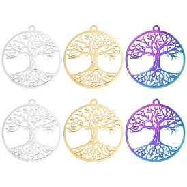 diy jewelry accessories necklace earrings pendant colorful stainless steel tree of life pendant 