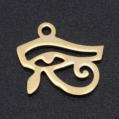 201 Stainless Steel Laser Cut Charms, Egyptian Eye of Horus