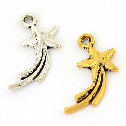 Сплавочные подвески тибетского стиля, без кадмия и без свинца, звезда