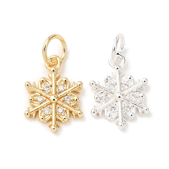 Латунные микро проложить кубического циркония подвески, прелести снежинки, без кадмия и без свинца, стойки покрытие, долговечный, с целью перехода в кольце