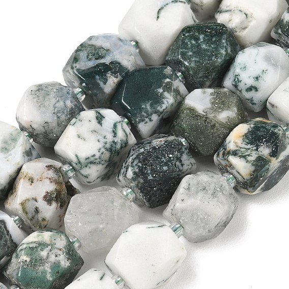 Naturelles arbres agate perles brins, nuggets, facette, avec des perles de rocaille