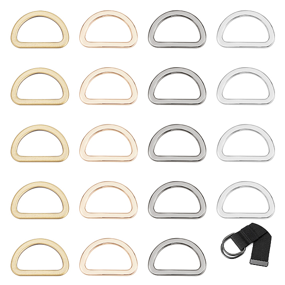 20шт 4 цвета сплав сумка ремень регулировочные пряжки, Буква D