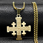 304 подвеска в виде иерусалимского креста из нержавеющей стали, цепочка-коробка