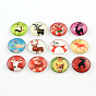 Half Round/Dome Christmas Reindeer/Stag Pattern Glass Flatback Cabochons for DIY Projects