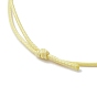 Light Gold Brass Braided Bead Bracelet, Waxed Polyester Cord Adjustable Bracelet, Mixed Color