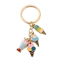 Брелок из эмалевого сплава, с железными кольцами, мороженое, золотые