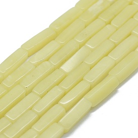 Натуральные нефритовые бусины, цвет лимона , кубоид