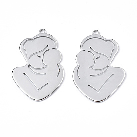 Ion Plating(IP) 201 Stainless Steel Pendants, Mother & Child