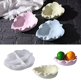 Moldes de silicona para cuencos con forma de hoja y pegamento hechos a mano, Molde de yeso para almacenar platos de frutas, decoración del hogar