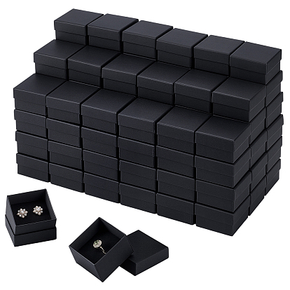 100шт. квадратные бумажные коробки для хранения колец, подарочные коробки для свадебных сувениров, ящик для подарков