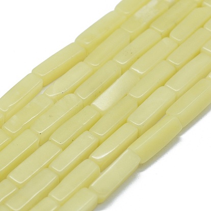 Натуральные нефритовые бусины, цвет лимона , кубоид