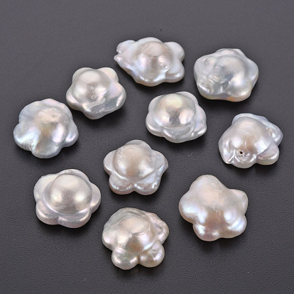 Natural Keshi Pearl Beads, Cultured Freshwater Pearl, No Hole/Undrilled, Flower