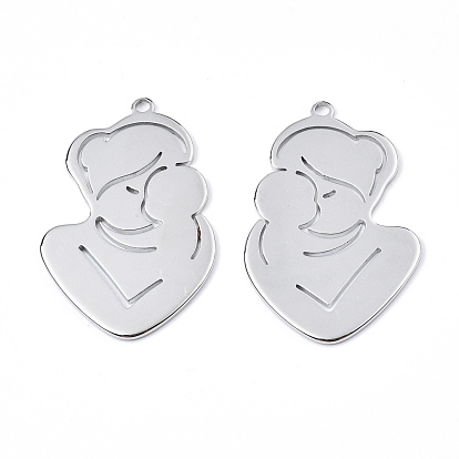 Ion Plating(IP) 201 Stainless Steel Pendants, Mother & Child