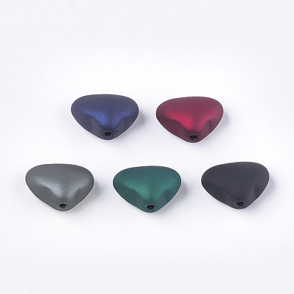 Rubberized Style Acrylic Beads, Triangle