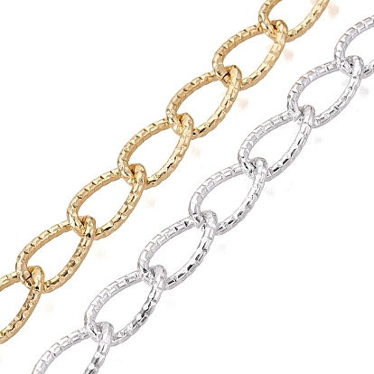 Cadenas de eslabones en forma de lágrima de aluminio, textura, sin soldar, con carrete