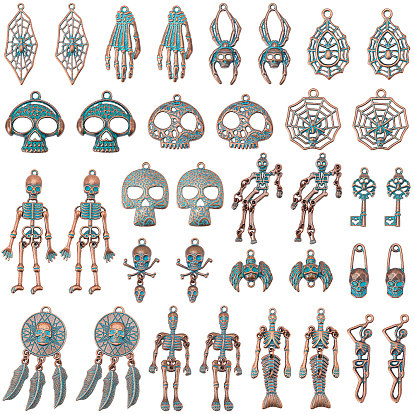 Наборы для изготовления ювелирных изделий своими руками, включая подвески и соединительные элементы из сплава в тибетском стиле.