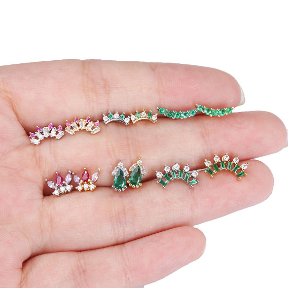 316 Серьги из хирургической нержавеющей стали с инкрустацией кубическим цирконием для хряща уха