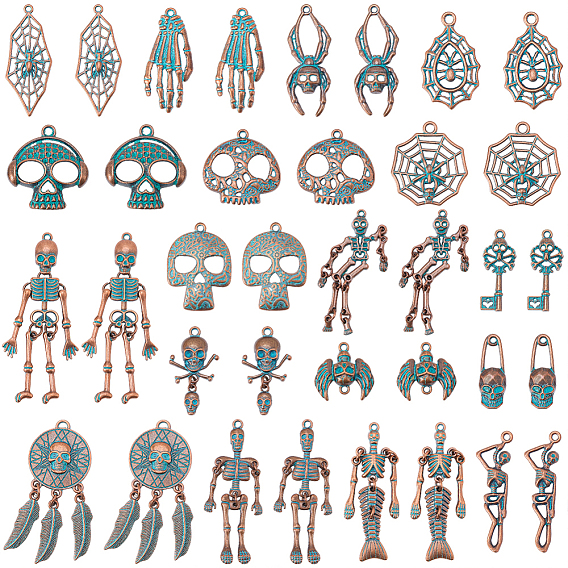 Наборы для изготовления ювелирных изделий своими руками, включая подвески и соединительные элементы из сплава в тибетском стиле.