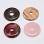 Natural Gemstone Pendants, Donut/Pi Disc