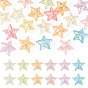 20Pcs UV Plating Transparent Acrylic Beads, Iridescent, Star, with Gold Powder
