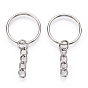 Iron Split Key Rings with Chain, Keychain Findings