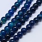 Natural Agate Round Beads Strands, Dyed