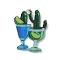 Printed Acrylic Pendants, Cactus with Wine Glass Charms