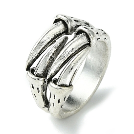 Claw Alloy Open Cuff Rings, Lead Free & Cadmium Free