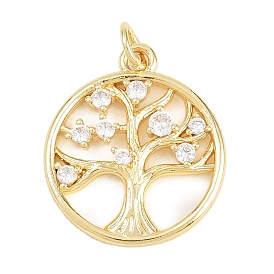 Латунные микропаве прозрачные подвески с фианитом, древо жизни прелести, без кадмия и без свинца