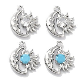 Латунь прелести, со стеклом, граненые, луна и солнце