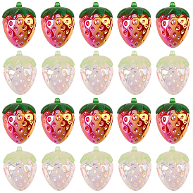 30 шт. 2 гальванизированные непрозрачные акриловые подвески, клубника