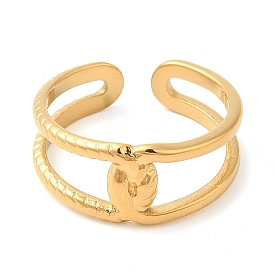 304 anillos de puño abierto de nudo hueco de acero inoxidable para mujer