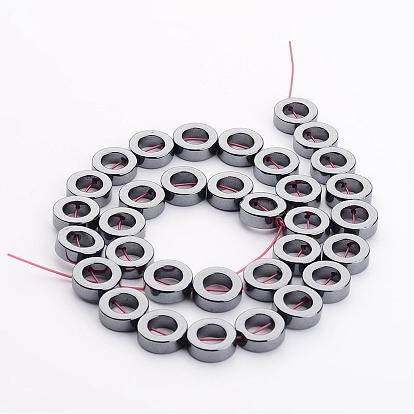 Non-Magnetic Synthetic Hematite Beads, Grade AA, Donut