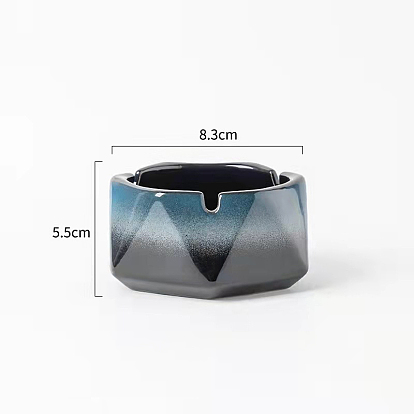 Porcelain Ashtray, Home Office Tabletop Decoration, Hexagon