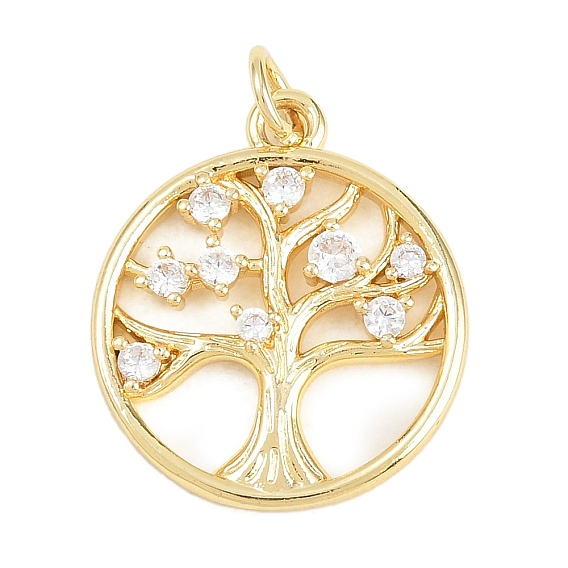 Латунные микропаве прозрачные подвески с фианитом, древо жизни прелести, без кадмия и без свинца