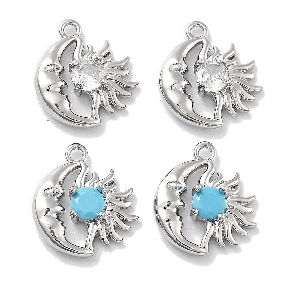 Латунь прелести, со стеклом, граненые, луна и солнце